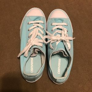 Turquoise Converse sneakers